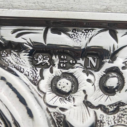 1896 British antique sterling silver box 160g George Nathan